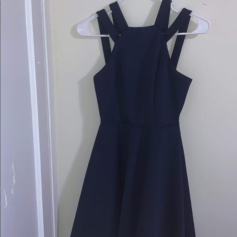 Navy blue halter women’s dress